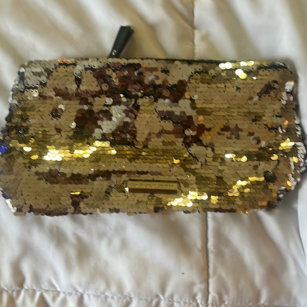 Vintage Victoria’s Secret gold sequin clutch bag